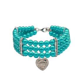 Three-Row Pearl Sniffany Dog Necklace (size: small)