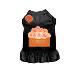 Hairmes Flowers Dog Dress (Color: Black, size: X Small)