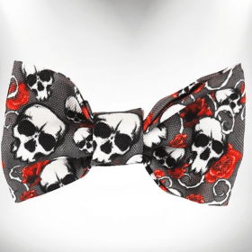 Tattoo Dog Bow Tie (Color: Skulls n' Roses)