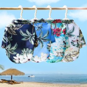 Hawaii Beach clothing for Pet Dog Cat T-Shirts Cute for XS To 2X Dog Cats Cool Summer Vest Camp Shirt Clothes; dog clothes (colour: Shirt Island Wind Lake Blue, size: XS (about 2-3 kg pet))